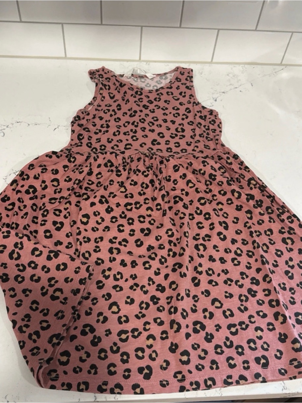H&M Pink and Black Leopard Print Sleeveless Dress
